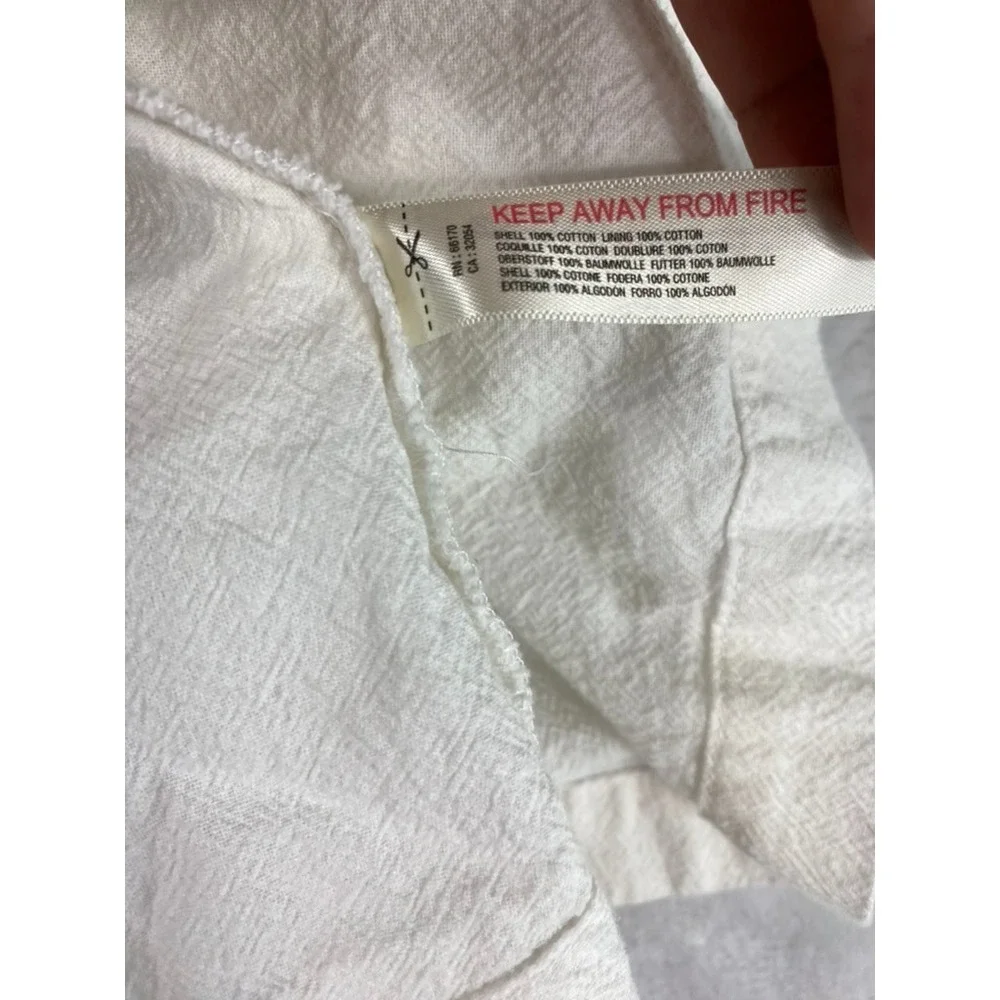 Free People Blouse Top Women Sz S White Milkmaid Cut Out Back Tie Cottage
